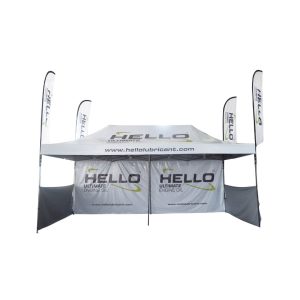 Foldable Tent With Printing 3m x 6m with Flags Hello