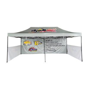 Foldable Tent With Printing 3m x 6m with Wall Back and Side Wall Tamilan Foremans Network