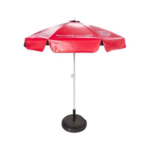 Round Parasol with printing 60inch PVC Tarpaulin Black Base Stand
