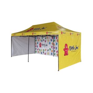 Foldable Tent With Printing 3m x 6m with Wall Back and Side Wall Little Joe