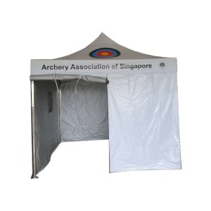 Foldable Tent With Printing 3m x 3m PVC Full Wall Archery Association of Singapore
