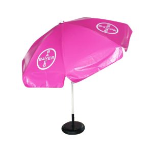 Round Parasol With Printing 96inch PVC Tarpaulin (8panels) Black Base Stand Bayer