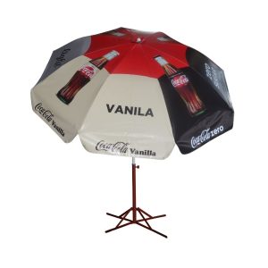 Round Parasol With Printing 96inch PVC Tarpaulin (8panels) Coca Cola