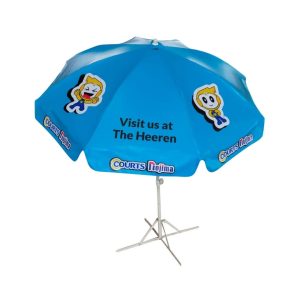 Round Parasol With Printing 96inch PVC Tarpaulin (8panels) Court White