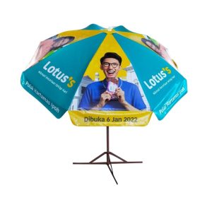 Round Parasol With Printing 96inch PVC Tarpaulin (8panels) Lotus
