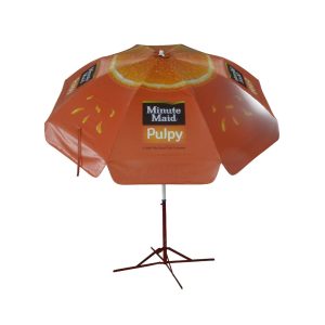 Round Parasol With Printing 96inch PVC Tarpaulin (8panels) Minute Maid Pulpy