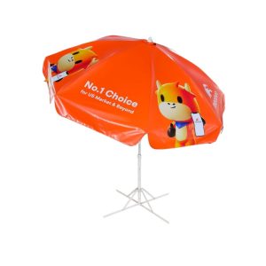 Round Parasol With Printing 96inch PVC Tarpaulin (8panels) MooMoo