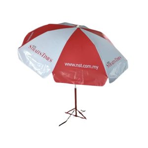 Round Parasol With Printing 96inch PVC Tarpaulin (8panels) New Straits Times