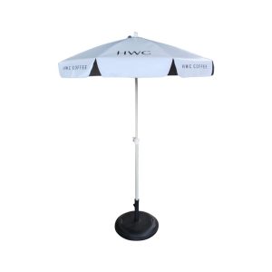 Round Parasol With Printing 60inch PVC Tarpaulin HWC Coffee