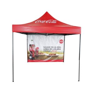 Foldable Tent With Printing 3m x 3m PVC Back Wall & Half Side Coca-Cola with Back Wall (Double Wall)