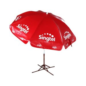 Round Parasol With Printing 108inch PVC Tarpaulin Singtel