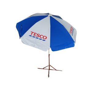 Round Parasol With Printing 96inch PVC Tarpaulin (8panels) Tesco