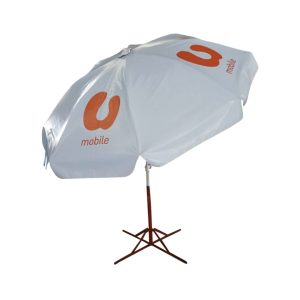 Round Parasol With Printing 96inch PVC Tarpaulin (8panels) U Mobile