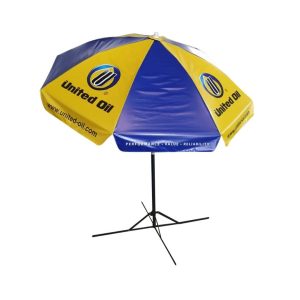 Round Parasol With Printing 96inch PVC Tarpaulin (8panels) United Oil