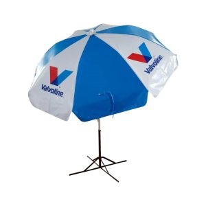 Round Parasol With Printing 96inch PVC Tarpaulin (8panels) Valvoline