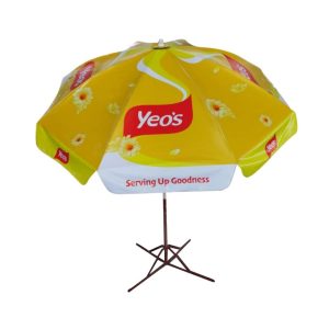 Round Parasol With Printing 96inch PVC Tarpaulin (8panels) YEO